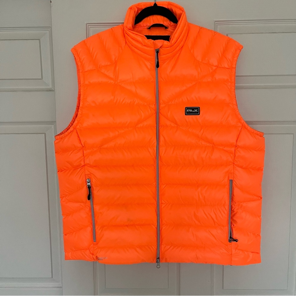 RLX Ralph Lauren Men’s Lightweight Puffer Vest Orange Size XXL NWT